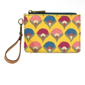 Floral Yellow CatchFly Mini Card Wristlet